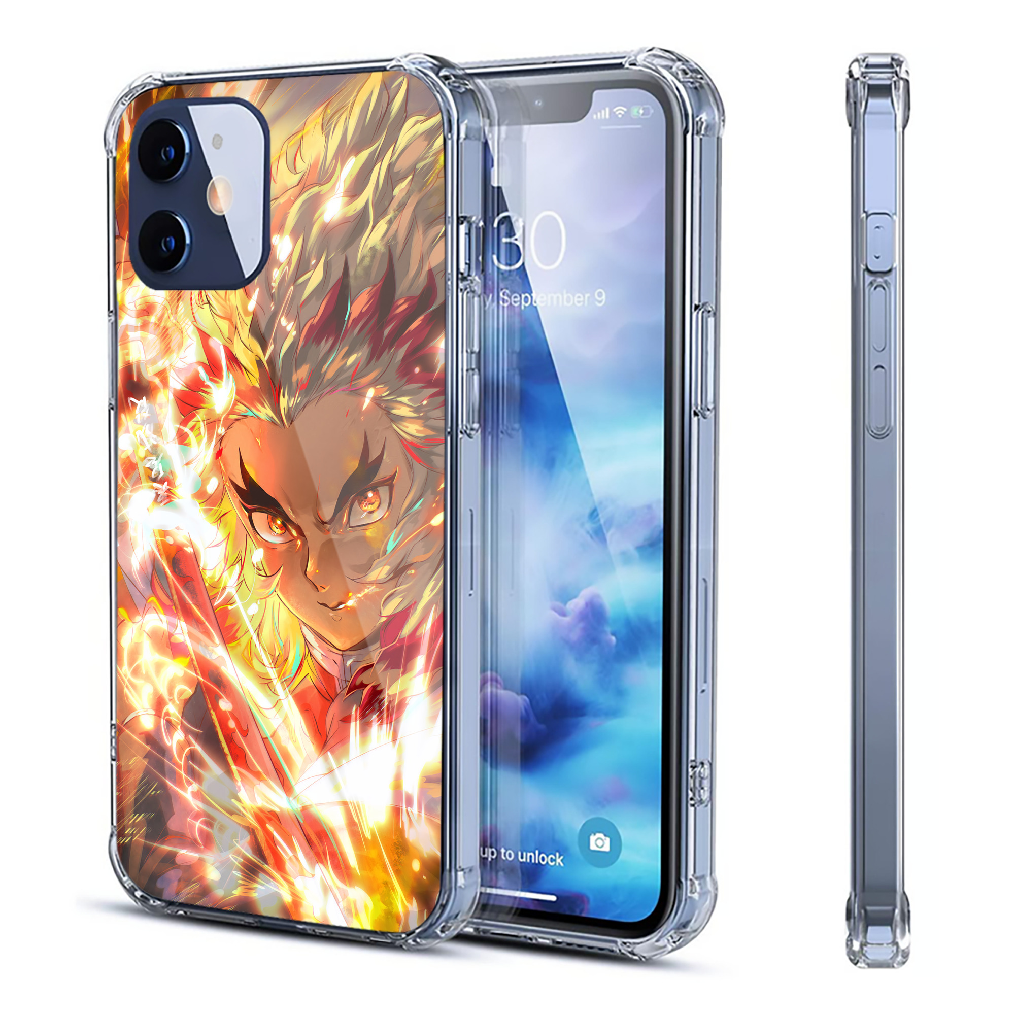（画像用） 炎柱-煉󠄁獄 杏寿郎／れんごく きょうじゅろう Rengoku Kyoujurou 【iPhone 12シリーズ対応】透明スマホケース（クリアソフトケース）